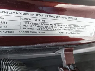 2021 Bentley Flying Spur W12 with VIN SCBBB6ZG9MC084879, listed as a IAAI auction lot 41264979 with Not Provided miles and . Bid and sale history available at DreamBid. Image 9.