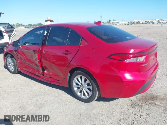 2021 Toyota Corolla LE with VIN JTDVPMAE7MJ145782, listed as a IAAI auction lot 41833267 with 53,296 mi miles. Bid and sale history available at carsss.com. Image 3.