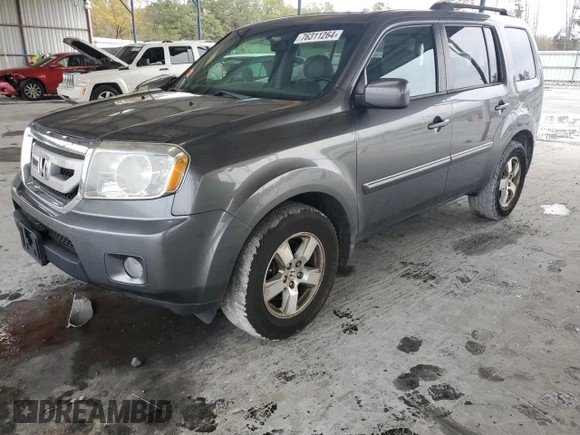 2011 Honda Pilot EX-L with VIN 5FNYF4H57BB047605, listed as a Copart auction lot 76311264 with 207,561 mi miles and Salvage Title. Bid and sale history available at carsss.com. Image 1.