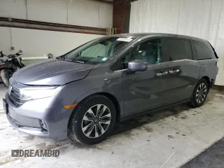 2022 Honda Odyssey EX-L with VIN 5FNRL6H74NB053215, listed as a Copart auction lot 54205895 with 57,958 mi miles and Salvage Title. Bid and sale history available at DreamBid. Image 1.