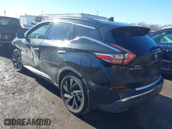 2017 Nissan Murano S with VIN 5N1AZ2MH1HN139408, listed as a IAAI auction lot 41298184 with 107,439 mi miles and . Bid and sale history available at DreamBid. Image 3.