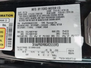 2016 Ford Fusion Titanium with VIN 3FA6P0D98GR355593, listed as a IAAI auction lot 41625532 with 97,638 mi miles and . Bid and sale history available at DreamBid. Image 9.