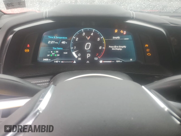 2024 Chevrolet Corvette 1LT with VIN 1G1YA2D44R5113077, listed as a Copart auction lot 52700285 with 3,406 mi miles and Salvage title. Bid and sale history available at DreamBid. Image 9.
