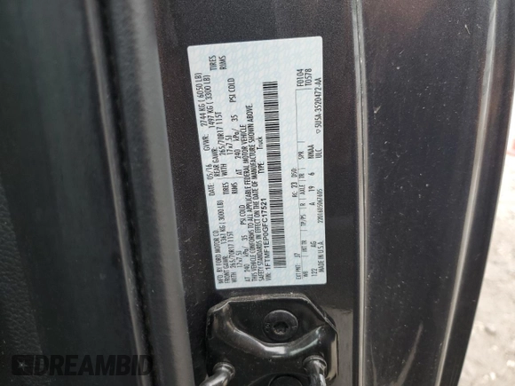 2016 Ford F-150 XL с VIN 1FTMF1EP0GFC17521, выставлен на аукционе Copart как лот 60724535 с пробегом 97 929 миль миль и Чистый • Clean title. История ставок и продаж доступна на DreamBid. Изображение 12.