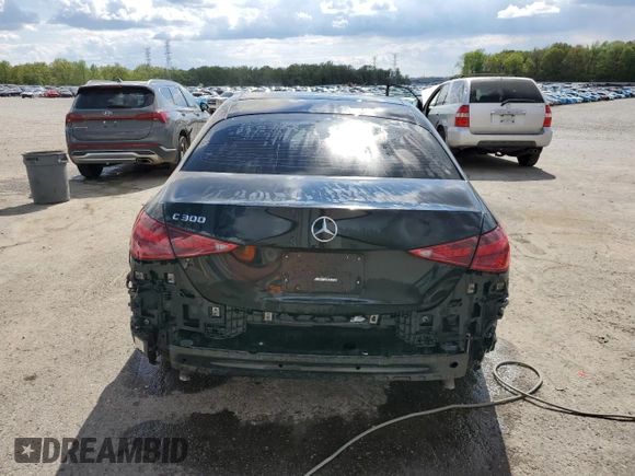 2022 Mercedes-Benz C 300 with VIN W1KAF4GB2NR050618, listed as a Copart auction lot 52556855 with 78,281 mi miles and Salvage title. Bid and sale history available at DreamBid. Image 6.