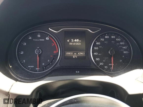 2016 Audi A3 2.0T Premium Plus with VIN WAUE8GFFXG1025282, listed as a Copart auction lot 63731573 with 109,835 mi miles. Bid and sale history available at carsss.com. Image 9.