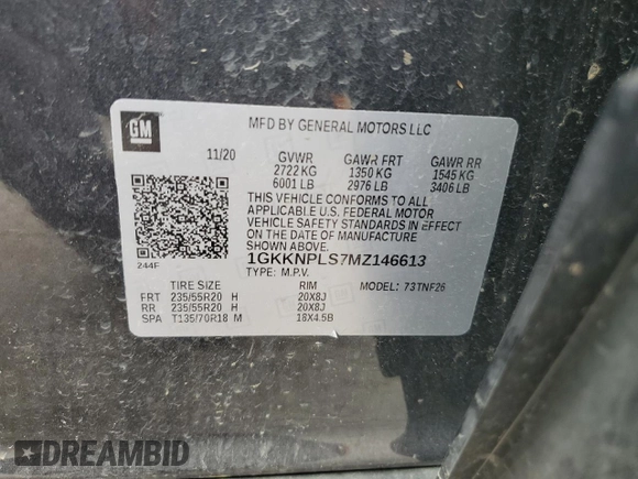 2021 GMC Acadia Denali with VIN 1GKKNPLS7MZ146613, listed as a Copart auction lot 51129175 with Not Provided miles and Clean Title. Bid and sale history available at carsss.com. Image 12.