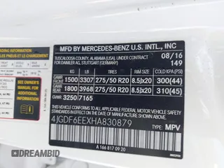 2017 Mercedes-Benz GLS 450 with VIN 4JGDF6EEXHA830879, listed as a IAAI auction lot 41777956 with 96,389 mi miles and . Bid and sale history available at DreamBid. Image 9.
