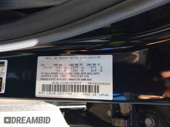 2010 Mazda 3 S Grand Touring with VIN JM1BL1S59A1270757, listed as a IAAI auction lot 41390582 with 30,028 mi miles and . Bid and sale history available at carsss.com. Image 9.