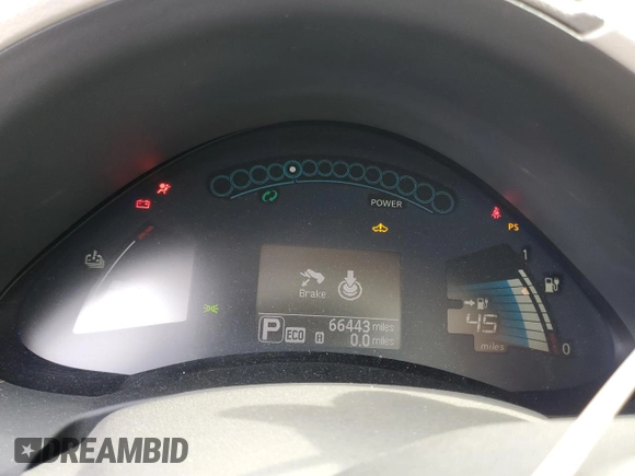 2015 Nissan LEAF SV with VIN 1N4AZ0CP6FC301534, listed as a Copart auction lot 51158153 with 66,443 mi miles. Bid and sale history available at carsss.com. Image 9.
