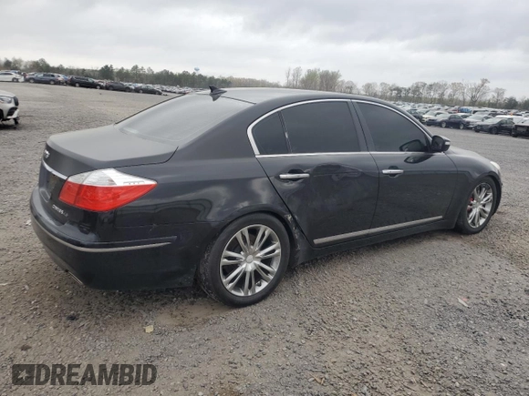 2011 Hyundai Genesis with VIN KMHGC4DF9BU140454, listed as a Copart auction lot 49288325 with 157,544 mi miles and Salvage Title. Bid and sale history available at DreamBid. Image 3.