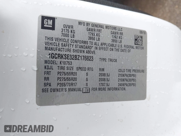 2011 Chevrolet Silverado 1500 LT with VIN 1GCRKSE32BZ176823, listed as a IAAI auction lot 41957809 with 136,759 mi miles and . Bid and sale history available at DreamBid. Image 9.
