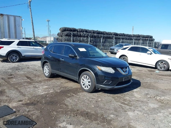 2015 Nissan Rogue S with VIN KNMAT2MT7FP554812, listed as a IAAI auction lot 41876774 with 174,041 mi miles. Bid and sale history available at carsss.com. Image 1.