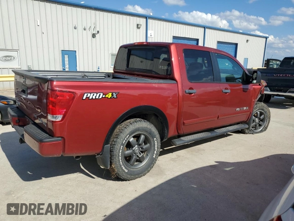 2015 Nissan Titan Pro-4X with VIN 1N6BA0EC8FN506760, listed as a Copart auction lot 54798324 with Not provided miles and Salvage title. Bid and sale history available at DreamBid. Image 3.