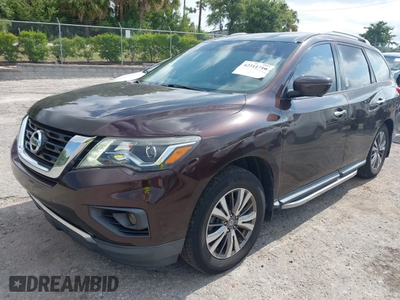 2019 Nissan Pathfinder SL z VIN 5N1DR2MN3KC581063, wystawiony jako IAAI lot #42311710 z przebiegiem 142 252 mil mil oraz . Historia ofert i sprzedaży dostępna na DreamBid. Obrazek 2.