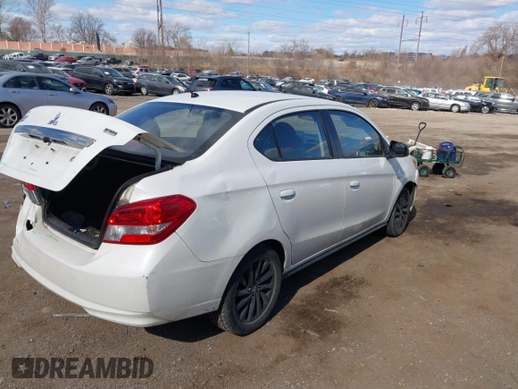 2020 Mitsubishi Mirage SE with VIN ML32F4FJ8LHF04368, listed as a IAAI auction lot 41695505 with 52,431 mi miles and . Bid and sale history available at DreamBid. Image 6.