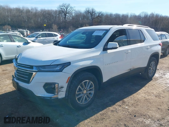 2023 Chevrolet Traverse LT Cloth with VIN 1GNERGKW7PJ130407, listed as a IAAI auction lot 41453103 with 62,946 mi miles. Bid and sale history available at carsss.com. Image 2.