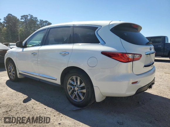 2013 Infiniti JX35 with VIN 5N1AL0MM3DC328229, listed as a Copart auction lot 76623144 with 97,187 mi miles and Salvage Title. Bid and sale history available at carsss.com. Image 2.