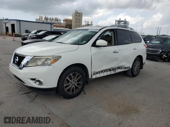 2014 Nissan Pathfinder S with VIN 5N1AR2MM5EC730331, listed as a Copart auction lot 60221925 with 115,015 mi miles and Salvage title. Bid and sale history available at DreamBid. Image 1.
