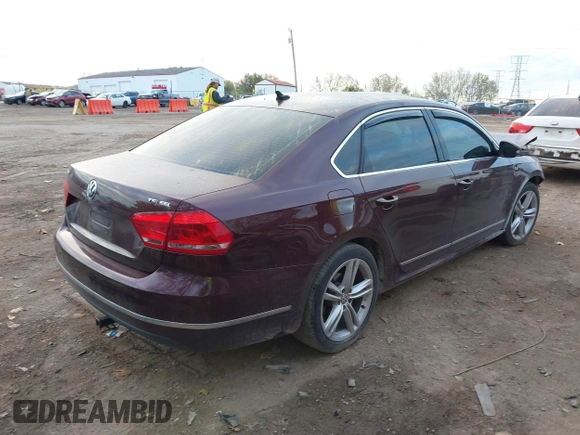 2014 Volkswagen Passat SEL Premium with VIN 1VWCS7A37EC022413, listed as a IAAI auction lot 40597042 with 131,866 mi miles. Bid and sale history available at carsss.com. Image 4.