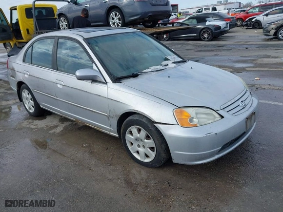 2002 Honda Civic EX with VIN 1HGES25782L027967, listed as a IAAI auction lot 41377181 with 198,615 mi miles. Bid and sale history available at carsss.com. Image 1.