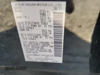 2015 Infiniti QX60 with VIN 5N1AL0MM6FC541632, listed as a Copart auction lot 62077105 with 123,164 mi miles and Salvage title. Bid and sale history available at DreamBid. Image 13.