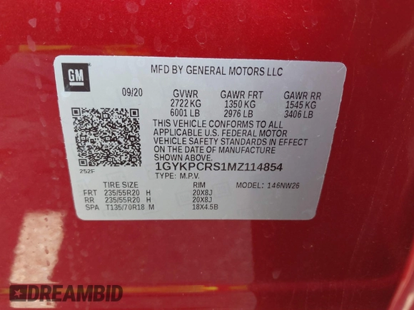 2021 Cadillac XT6 Premium Luxury z VIN 1GYKPCRS1MZ114854, wystawiony jako IAAI lot #41205686 z przebiegiem 27 347 mil mil oraz . Historia ofert i sprzedaży dostępna na DreamBid. Obrazek 9.