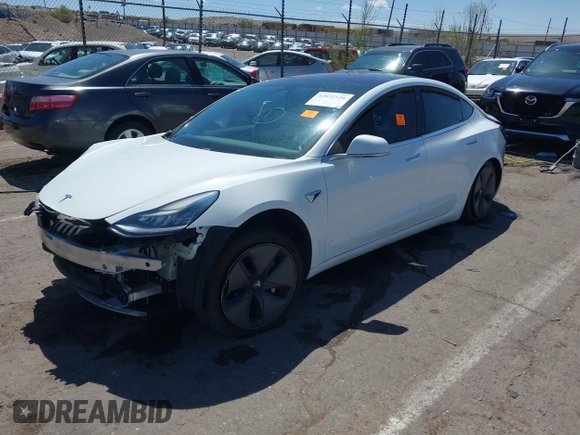 2018 Tesla Model 3 Long Range Battery with VIN 5YJ3E1EA3JF057527, listed as a IAAI auction lot 42072126 with 1 mi miles. Bid and sale history available at carsss.com. Image 19.