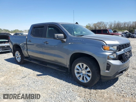 2021 Chevrolet Silverado 1500 Custom with VIN 1GCPWBEK3MZ437320, listed as a Copart auction lot 49348155 with 28,563 mi miles and Salvage Title. Bid and sale history available at DreamBid. Image 4.