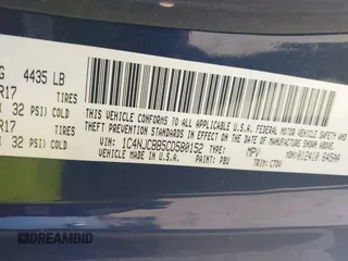 2012 Jeep Compass Sport with VIN 1C4NJCBB5CD580152, listed as a IAAI auction lot 41771142 with 126,229 mi miles. Bid and sale history available at carsss.com. Image 9.