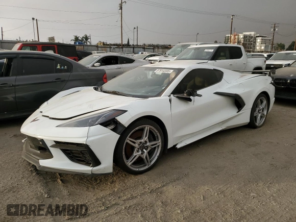 2020 Chevrolet Corvette 2LT with VIN 1G1Y72D45L5102384, listed as a Copart auction lot 87914595 with 43,153 mi miles and Salvage Title. Bid and sale history available at carsss.com. Image 1.