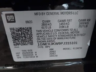 2023 Chevrolet Traverse RS z VIN 1GNEVJKW9PJ315101, wystawiony jako IAAI lot #41435953 z przebiegiem 24 264 mil mil oraz . Historia ofert i sprzedaży dostępna na DreamBid. Obrazek 9.