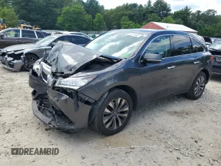 2016 Acura MDX Technology with VIN 5FRYD4H48GB048572, listed as a Copart auction lot 62673345 with 126,035 mi miles and Salvage title. Bid and sale history available at DreamBid. Image 1.