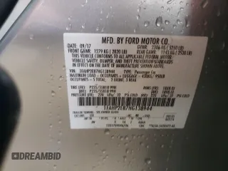 2017 Ford Taurus SEL with VIN 1FAHP2E87HG138944, listed as a Copart auction lot 48801685 with 105,833 mi miles and Salvage title. Bid and sale history available at DreamBid. Image 12.