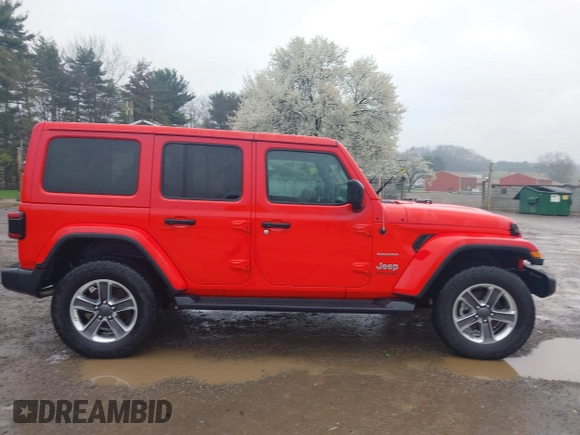 2020 Jeep Wrangler Unlimited Sahara with VIN 1C4HJXEN3LW232316, listed as a IAAI auction lot 42009794 with 35,535 mi miles. Bid and sale history available at carsss.com. Image 14.