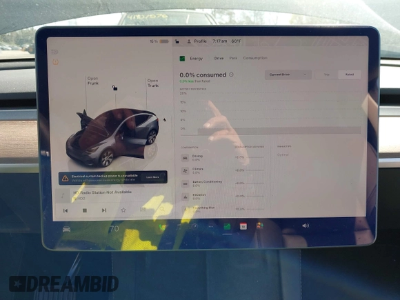 2022 Tesla Model Y Long Range with VIN 7SAYGDEE2NF460945, listed as a IAAI auction lot 41921645 with 62,318 mi miles and . Bid and sale history available at DreamBid. Image 17.