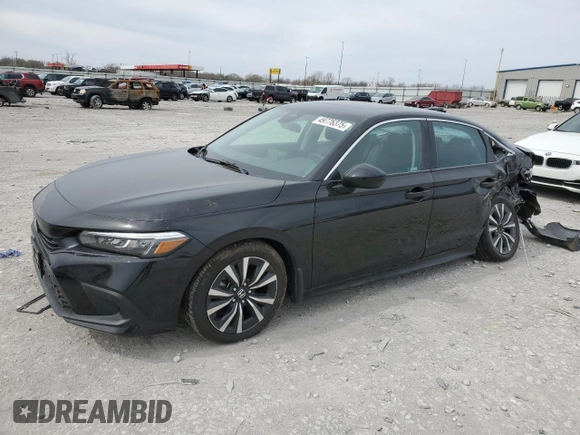 2023 Honda Civic Sedan EX with VIN 2HGFE1F79PH301489, listed as a Copart auction lot 49776375 with 20,175 mi miles and Salvage Title. Bid and sale history available at carsss.com. Image 1.