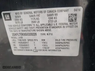 2016 GMC Terrain SLE with VIN 2GKFLTEK9G6328228, listed as a IAAI auction lot 41362677 with 136,579 mi miles. Bid and sale history available at carsss.com. Image 9.