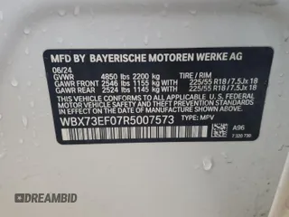 2024 BMW X1 xDrive28i with VIN WBX73EF07R5007573, listed as a Copart auction lot 49054865 with 21,009 mi miles and Clean Title. Bid and sale history available at carsss.com. Image 13.