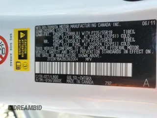 2011 Lexus RX 350 with VIN 2T2ZK1BA2BC062064, listed as a Copart auction lot 53450035 with 75,075 mi miles and Salvage Title. Bid and sale history available at DreamBid. Image 13.