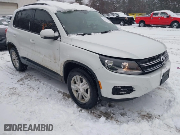 2016 Volkswagen Tiguan S with VIN WVGBV7AX2GW550558, listed as a IAAI auction lot 41553304 with 100,864 mi miles and . Bid and sale history available at DreamBid. Image 1.