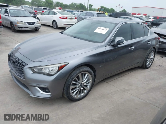 2018 Infiniti Q50 3.0t LUXE with VIN JN1EV7AP1JM362833, listed as a IAAI auction lot 41934415 with 91,970 mi miles. Bid and sale history available at carsss.com. Image 19.