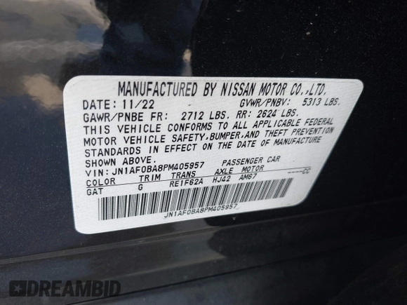 2023 Nissan ARIYA Engage z VIN JN1AF0BA8PM405957, wystawiony jako IAAI lot #41883225 z przebiegiem 10 372 mil mil oraz . Historia ofert i sprzedaży dostępna na DreamBid. Obrazek 9.