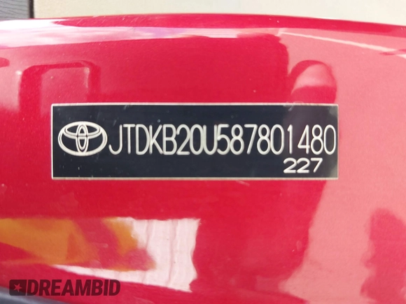 2008 Toyota Prius with VIN JTDKB20U587801480, listed as a IAAI auction lot 42245841 with 312,286 mi miles and . Bid and sale history available at DreamBid. Image 9.