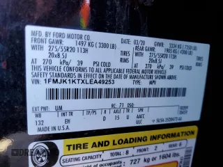 2020 Ford Expedition Max Limited with VIN 1FMJK1KTXLEA49253, listed as a Copart auction lot 42124305 with 108,441 mi miles and Salvage title. Bid and sale history available at DreamBid. Image 16.