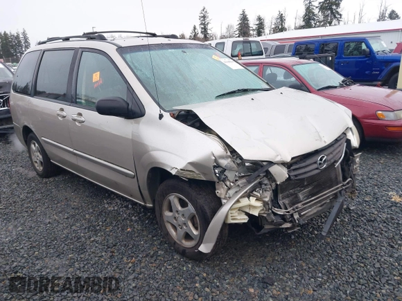 2001 Mazda MPV DX with VIN JM3LW28Y810184260, listed as a IAAI auction lot 41148164 with 237,533 mi miles. Bid and sale history available at carsss.com. Image 1.