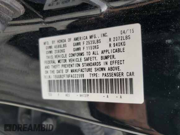 2015 Acura TLX Advance z VIN 19UUB2F78FA022599, wystawiony jako Copart lot #54775725 z przebiegiem 124 642 mil mil oraz Szkoda całkowita • Salvage title. Historia ofert i sprzedaży dostępna na DreamBid. Obrazek 12.