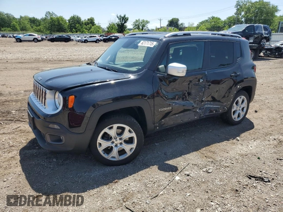 2015 Jeep Renegade Limited with VIN ZACCJBDT1FPB85947, listed as a Copart auction lot 62171715 with 108,749 mi miles and Salvage title. Bid and sale history available at DreamBid. Image 1.