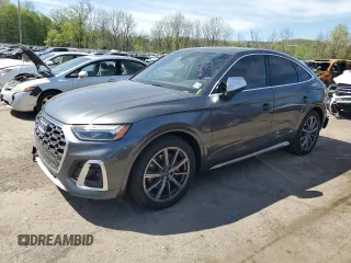 2025 Audi SQ5 Sportback Premium Plus with VIN WA124AFY5S2055870, listed as a Copart auction lot 55213145 with 628 mi miles and Salvage title. Bid and sale history available at DreamBid. Image 1.