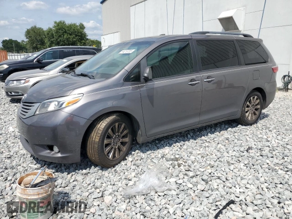 2015 Toyota Sienna XLE with VIN 5TDYK3DC5FS630556, listed as a Copart auction lot 54019705 with 183,421 mi miles and Salvage Title. Bid and sale history available at DreamBid. Image 1.